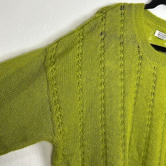 Masai Mohair Blend Long Sleeve Crew Neck Sweater In Green Size L - Picture 2 of 7